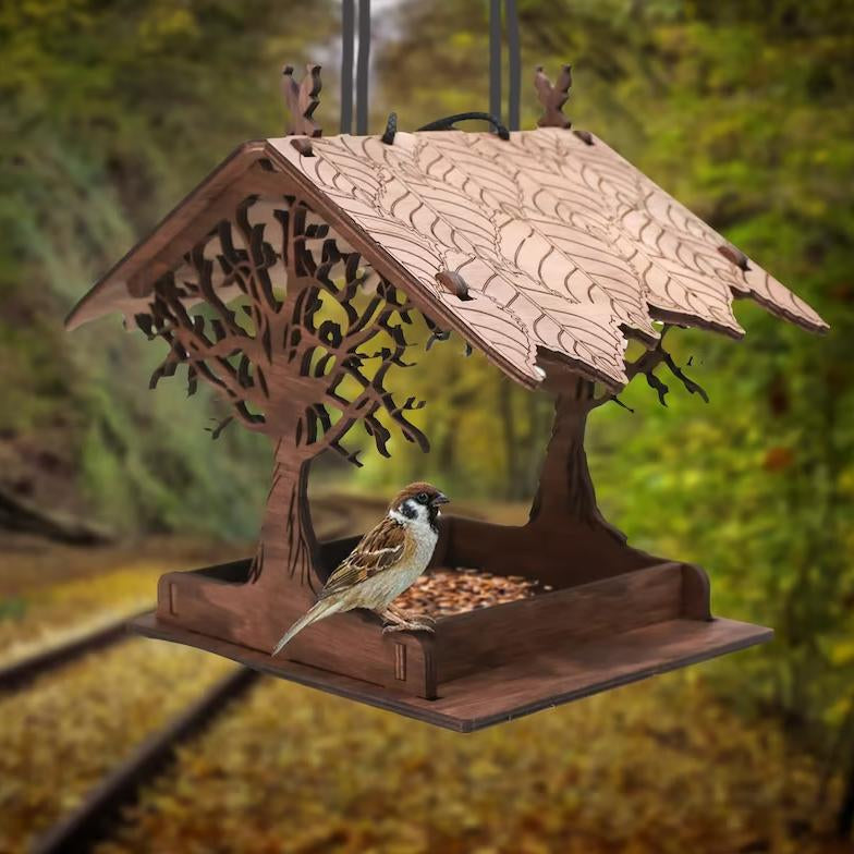 bird feeder wood brown
