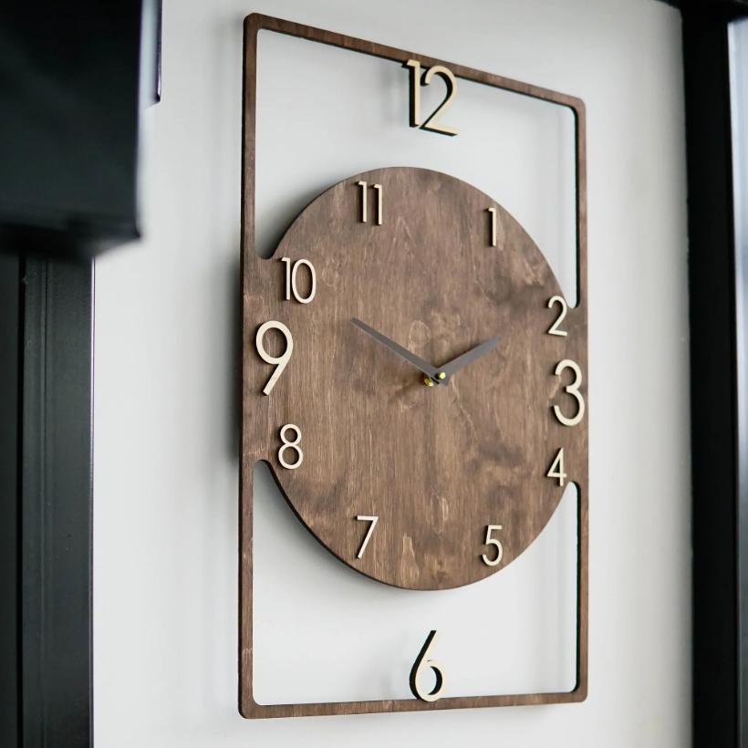 wood brow wall clock