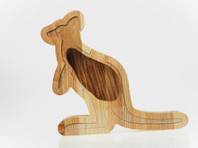 Load image into Gallery viewer, Wooden Piggy Bank Kangaroo (Brown, Engraving)