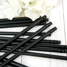 Load image into Gallery viewer, Personalized Black Wooden HB Pencils, The Perfect Personalized Gift Idea