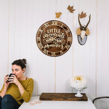 Load image into Gallery viewer, Hanging Round Wall Clock, Silent Wooden Clock