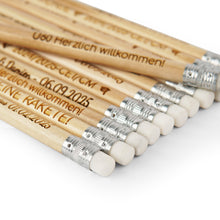 Load image into Gallery viewer, Personalized Natural Wooden HB Pencils, Custom Engraved for Unique, Personal Gifts