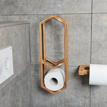 Load image into Gallery viewer, Wooden Toilet Paper Holder, Wall-Mounted 3-Roll Storage Rack, Rustic Organizer for Bathroom Decor