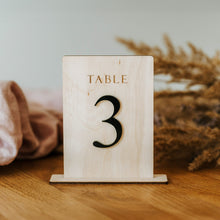 Load image into Gallery viewer, Custom Natural Wood Table Numbers for Rustic Weddings, Unique Reception Decor