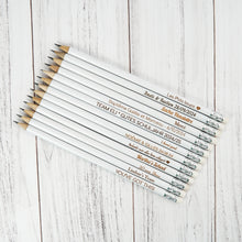 Load image into Gallery viewer, Custom Engraved White Wooden HB Pencils, Perfect Personalized Gift for All Occasions