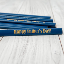 Load image into Gallery viewer, Personalized Blue Carpenter Pencil, Flat Pencil for Woodworking, Carpentry, DIY, Gift for Dad, Father’s Day, Handyman Tool