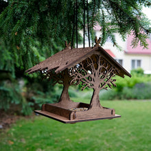 Load image into Gallery viewer, Personalized Wooden Bird Feeder, Decorative Hanging Feeder for Gardens and Outdoor Spaces