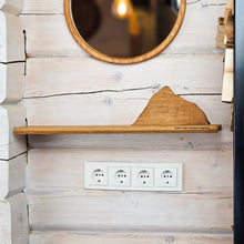 Load image into Gallery viewer, Wooden Mountain Wall Shelf, Nature-Inspired Floating Shelf for Nursery or Cabin