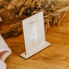 Load image into Gallery viewer, Custom Natural Wood Table Numbers for Rustic Weddings, Unique Reception Decor