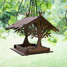 Load image into Gallery viewer, Personalized Wooden Bird Feeder, Decorative Hanging Feeder for Gardens and Outdoor Spaces