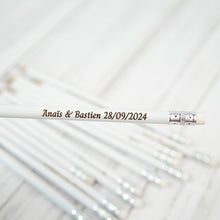 Load image into Gallery viewer, Custom Engraved White Wooden HB Pencils, Perfect Personalized Gift for All Occasions