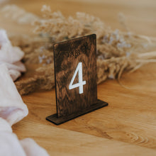 Load image into Gallery viewer, Rustic Brown Wooden Table Numbers for Weddings and Events