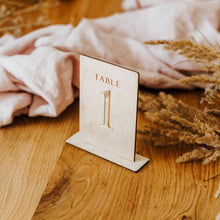Load image into Gallery viewer, Custom Natural Wood Table Numbers for Rustic Weddings, Unique Reception Decor