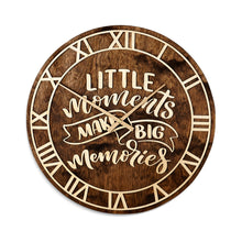 Load image into Gallery viewer, Hanging Round Wall Clock, Silent Wooden Clock