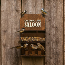 Load image into Gallery viewer, Handcrafted Wooden “Saloon” Bird Feeder, Fully Assembled Rustic Garden Feeder, Ideal Gift for Birdwatching and Outdoor Spaces