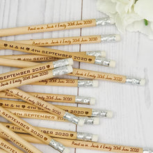 Load image into Gallery viewer, Personalized Natural Wooden HB Pencils, Custom Engraved for Unique, Personal Gifts