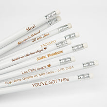 Load image into Gallery viewer, Custom Engraved White Wooden HB Pencils, Perfect Personalized Gift for All Occasions