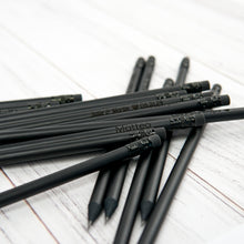Load image into Gallery viewer, Personalized Black Wooden HB Pencils, The Perfect Personalized Gift Idea