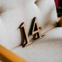 Load image into Gallery viewer, Set of 1-10 Wooden Table Numbers for Weddings and Special Events