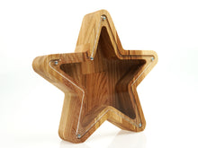 Load image into Gallery viewer, Wooden Piggy Bank Star (Brown, Engraving)