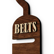 Load image into Gallery viewer, Wooden Belt Hanger for Closet, Space-Saving Wood Rack for Belts, Men’s Closet Accessory & Storage Hook