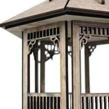 Load image into Gallery viewer, Wooden gazebo-shaped, gray bird feeder