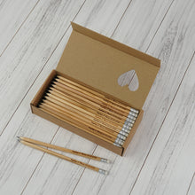 Load image into Gallery viewer, Personalized Natural Wooden HB Pencils, Custom Engraved for Unique, Personal Gifts