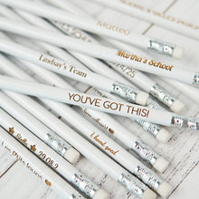 Load image into Gallery viewer, Custom Engraved White Wooden HB Pencils, Perfect Personalized Gift for All Occasions