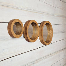 Load image into Gallery viewer, Set of 3 Oak Wood Wall Mirrors, Rustic Wooden Frame Mirrors for Living Room, Bathroom, or Entryway