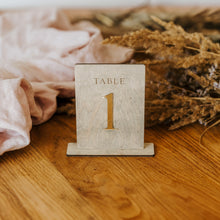 Load image into Gallery viewer, Gray Wooden Table Numbers for Event Table Seating
