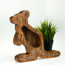 Load image into Gallery viewer, Wooden Piggy Bank Kangaroo (Brown, Engraving)
