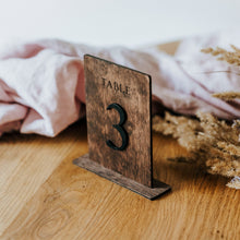 Load image into Gallery viewer, Rustic Brown Wooden Table Numbers for Weddings and Events