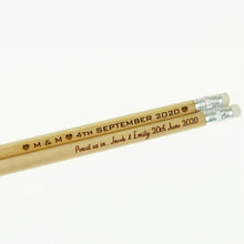 Load image into Gallery viewer, Personalized Natural Wooden HB Pencils, Custom Engraved for Unique, Personal Gifts