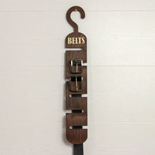 Load image into Gallery viewer, Wooden Belt Hanger for Closet, Space-Saving Wood Rack for Belts, Men’s Closet Accessory & Storage Hook