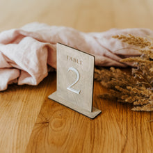 Load image into Gallery viewer, Gray Wooden Table Numbers for Event Table Seating