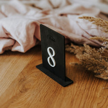 Load image into Gallery viewer, Black Wooden Table Numbers for Event Decorations