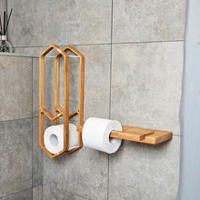 Load image into Gallery viewer, Wooden Toilet Paper Holder, Wall-Mounted 3-Roll Storage Rack, Rustic Organizer for Bathroom Decor