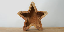 Load image into Gallery viewer, Wooden Piggy Bank Star (Brown, Engraving)