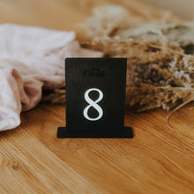 Load image into Gallery viewer, Black Wooden Table Numbers for Event Decorations