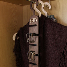 Load image into Gallery viewer, Wooden Belt Hanger for Closet, Space-Saving Wood Rack for Belts, Men’s Closet Accessory & Storage Hook