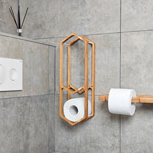Load image into Gallery viewer, Wooden Toilet Paper Holder, Wall-Mounted 3-Roll Storage Rack, Rustic Organizer for Bathroom Decor
