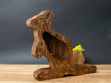 Load image into Gallery viewer, Wooden Piggy Bank Kangaroo (Brown, Engraving)