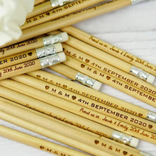 Load image into Gallery viewer, Personalized Natural Wooden HB Pencils, Custom Engraved for Unique, Personal Gifts