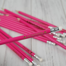 Load image into Gallery viewer, Personalized Pink Wooden Pencils, Cute Custom Stationery for School, Office, or Gifts