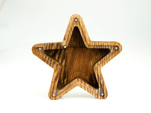 Load image into Gallery viewer, Wooden Piggy Bank Star (Brown, Engraving)