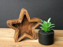 Load image into Gallery viewer, Wooden Piggy Bank Star (Brown, Engraving)