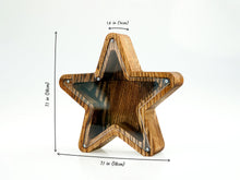 Load image into Gallery viewer, Wooden Piggy Bank Star (Brown, Engraving)