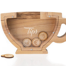 Load image into Gallery viewer, Wooden Piggy Bank Cup (Brown, Engraving)