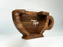 Load image into Gallery viewer, Wooden Piggy Bank Cup (Brown, Engraving)