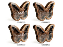 Load image into Gallery viewer, Wooden Piggy Bank Butterfly (Small, Brown, Engraving)